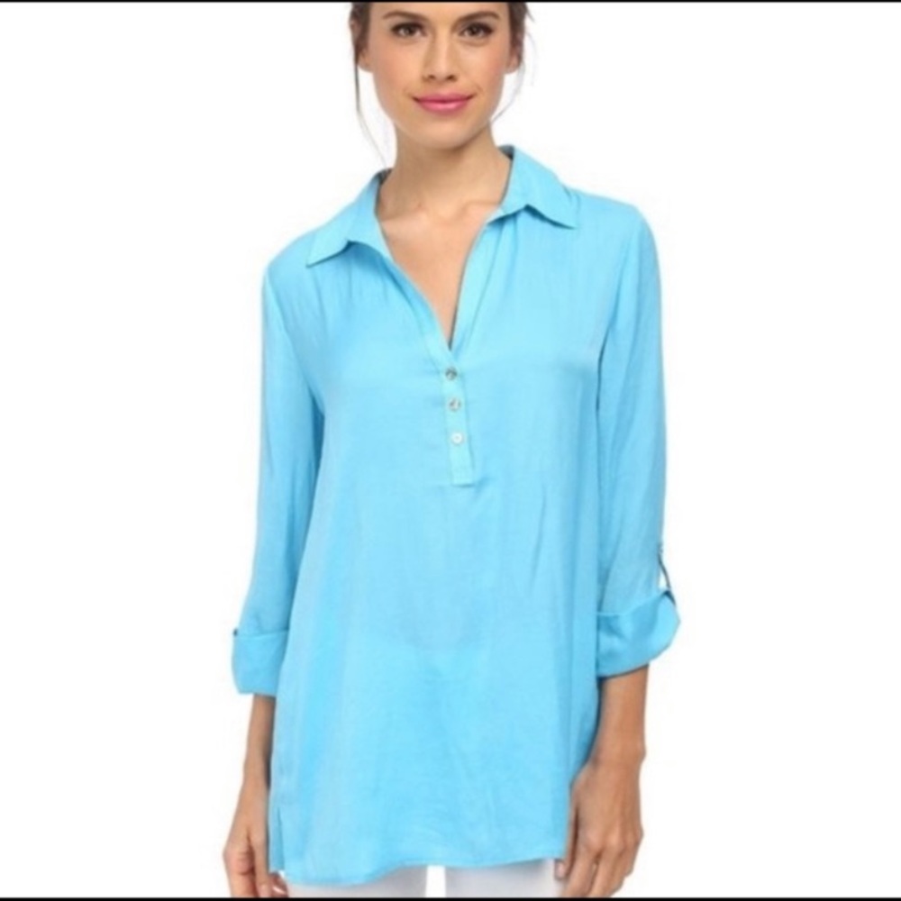 Lily Pulitzer Everglades Tunic Cerulean Blue Size M